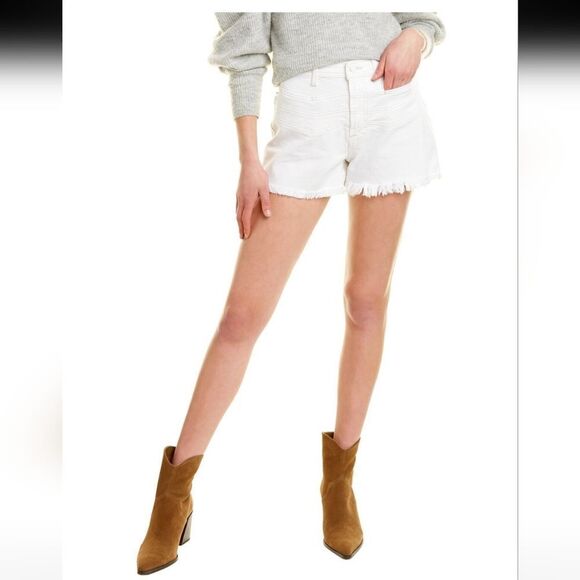 NWT 7 For All Mankind High-Waisted Cutoff in Clean White - Picture 2 of 7